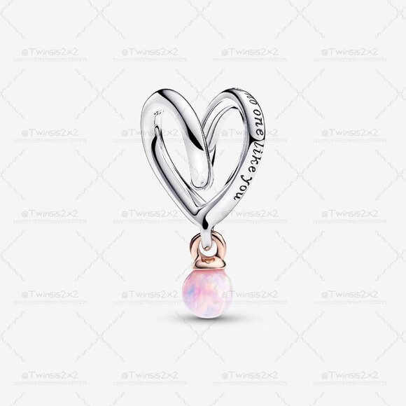 Pandora Two-tone Wrapped Heart Charm - Picture 2 of 5